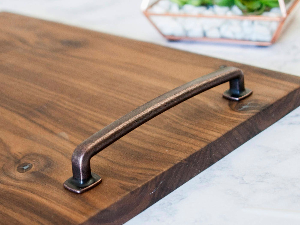 Personalized Serving Tray - Solid Walnut Wood - Wood Serving Tray - Wooden Serving Tray Personalized Serving Platter Custom wedding gift 021