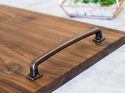 Personalized Serving Tray - Solid Walnut Wood - Wood Serving Tray - Wooden Serving Tray Personalized Serving Platter Custom wedding gift 021
