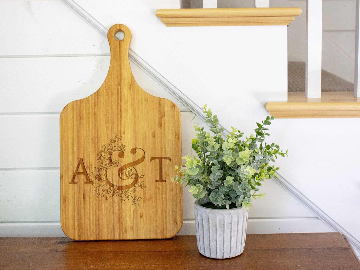 Couples Initials Engagement Personalized Cutting Board 066