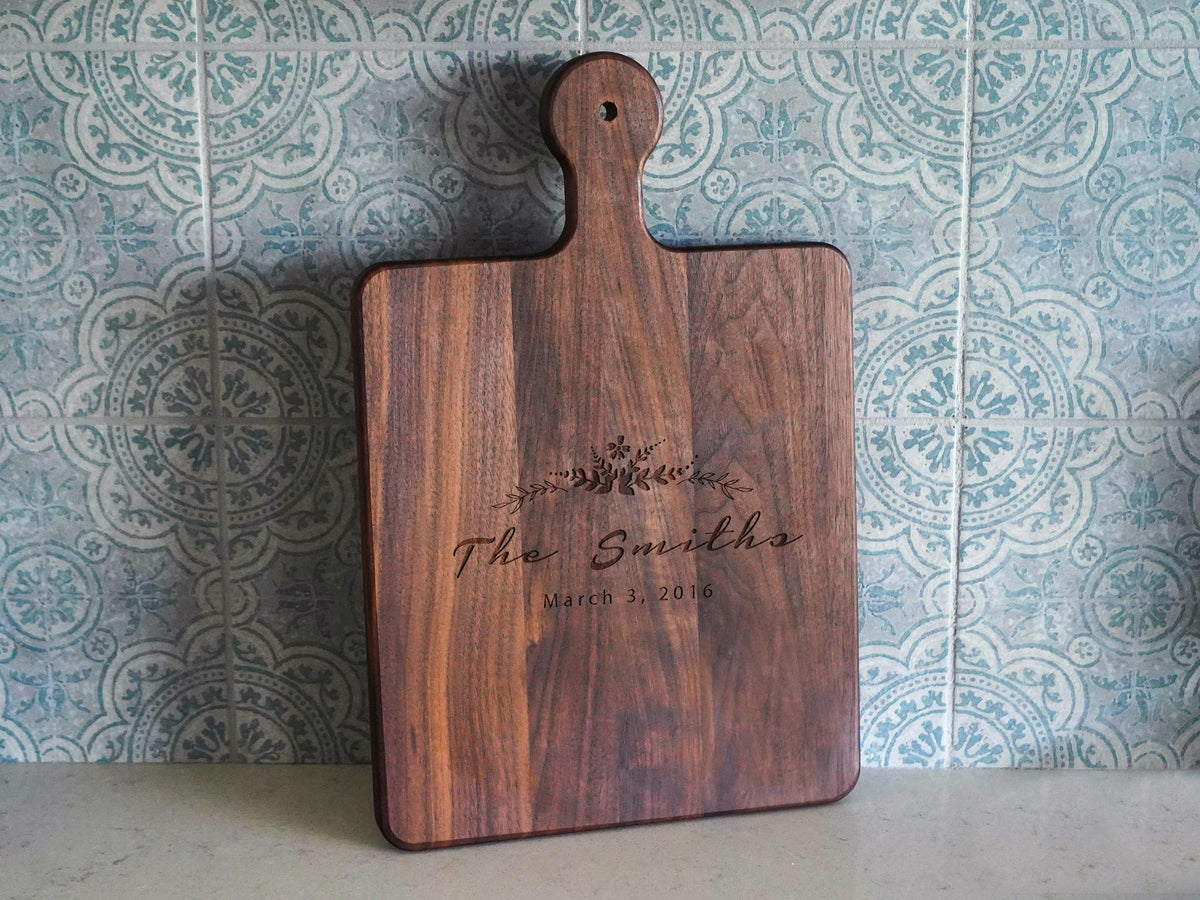 Floral Wreath Wedding Cutting Board