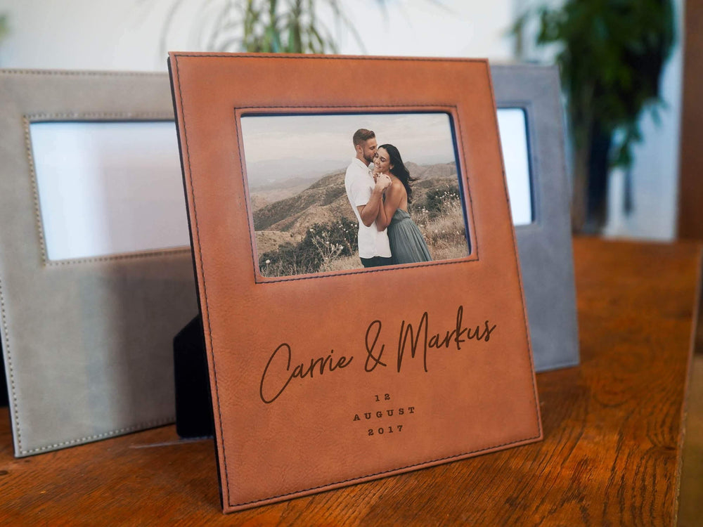 Modern Script Wedding Date Photo Frame