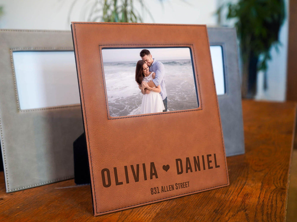 Bold Names and Heart Photo Frame