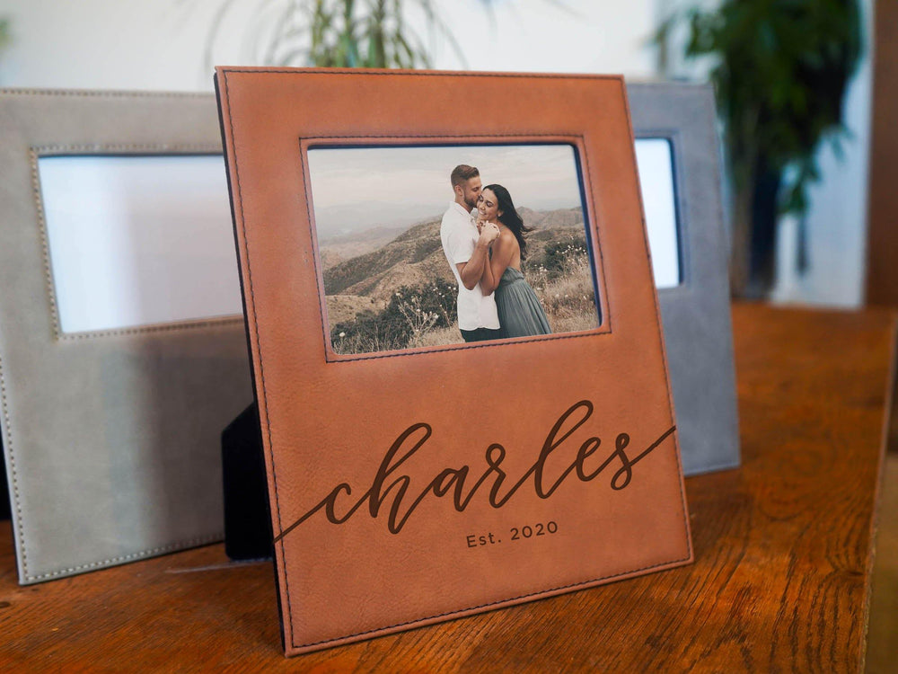 Flowing Script Family Name Photo Frame