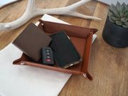 Note To Dad Personalized leather Catchall Tray for Dads - Gift for Father's Day from kids, personalized tray with note - C05