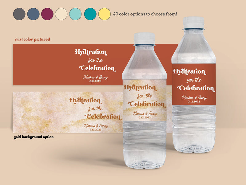 Printed water bottle label wedding favors SET OF 30, labels for bottled water, personalized wedding favors, wedding stickers monogram - W04