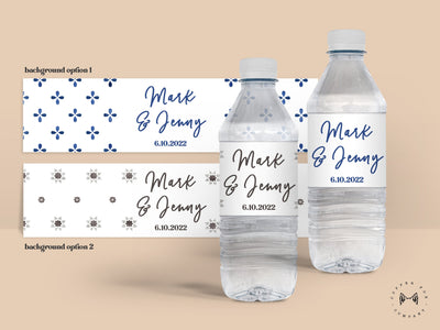 Moroccan Tile Theme Party favors SET OF 30, labels for bottled water, personalized themed wedding stickers birthday favors - W18, 19