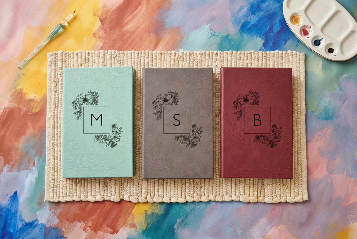 personalized notebook journal, monogram journal gift monogram notebook, leather notebook personalized gift for women for girls - 064