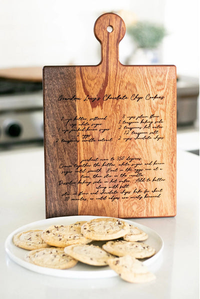 Handwritten Recipe Cutting Board Charcuterie Board with Family Recipe Engraved Handwritten recipe platter Personalized Recipe Cutting Board