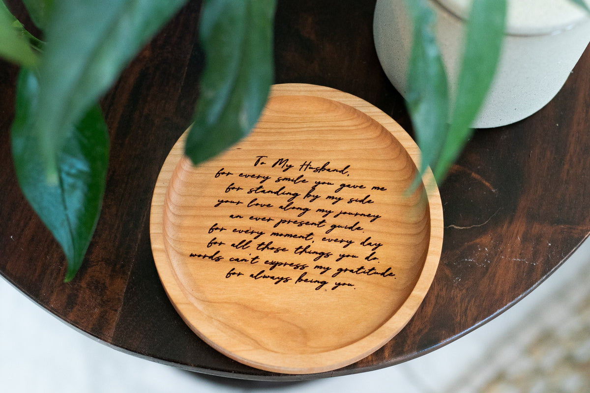 Script Name Wooden Ring Tray