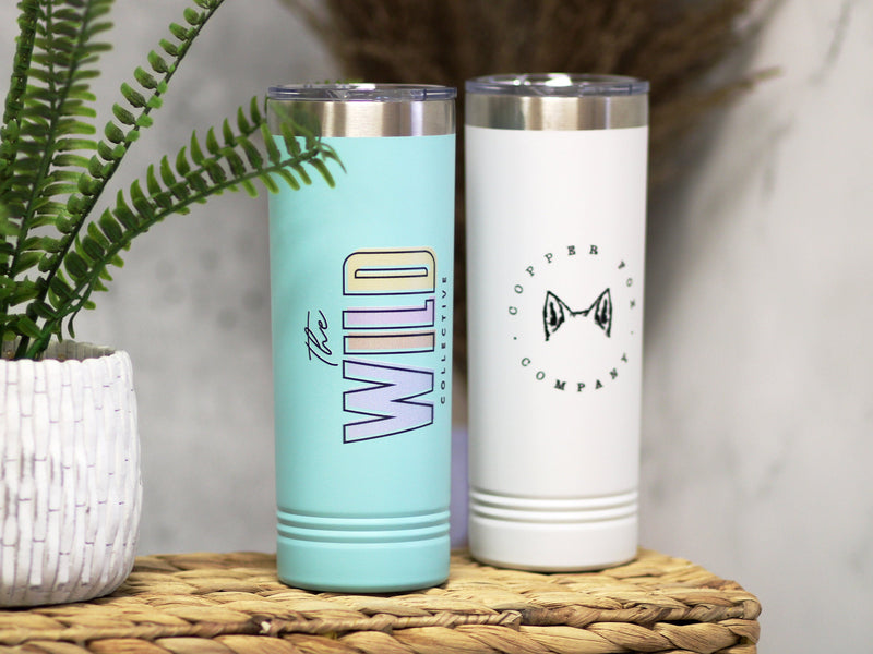 Personalized Tumbler with your Logo or Design Custom Printed logo on Tumbler - Stainless Steel Tumbler Dishwasher Safe Business owner gift