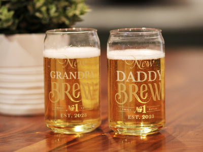 New Daddy Brew Glass Personalized Gift for New dad Gift for New Grandpa Pregnancy announcement for husband for parents new grandpa brew