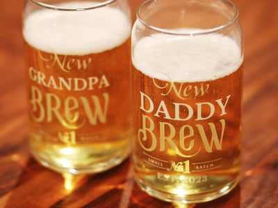 New Daddy Brew Glass Personalized Gift for New dad Gift for New Grandpa Pregnancy announcement for husband for parents new grandpa brew
