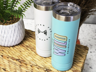 Personalized Tumbler with your Logo or Design Custom Printed logo on Tumbler - Stainless Steel Tumbler Dishwasher Safe Business owner gift