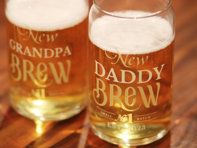New Daddy Brew Glass Personalized Gift for New dad Gift for New Grandpa Pregnancy announcement for husband for parents new grandpa brew