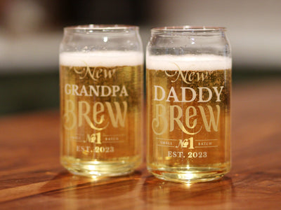 New Daddy Brew Glass Personalized Gift for New dad Gift for New Grandpa Pregnancy announcement for husband for parents new grandpa brew