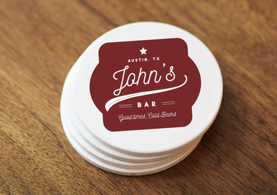 Personalized Bar Coasters Man Cave Gift Father's Day Gift for Dad Gift for Boyfriend Custom Coasters Ceramic Coasters Stone Coasters