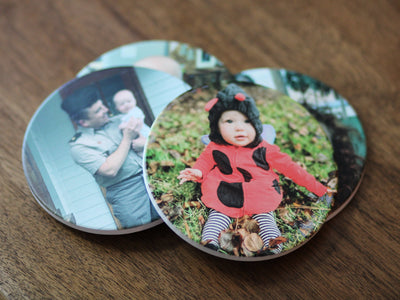 Personalized Photo Coaster Set - Ceramic Coasters Stone Coaster - personalized with photo - Gift for Dad Father's Day Gift