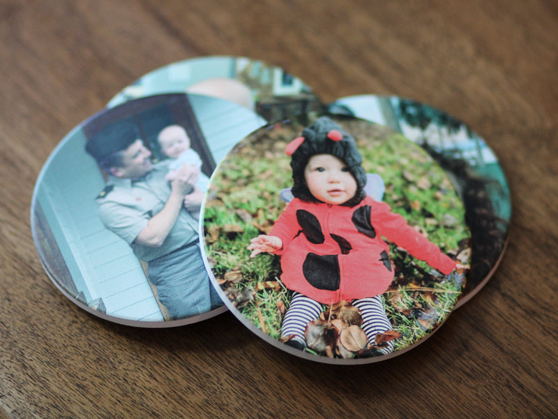 Personalized Photo Coaster Set - Ceramic Coasters Stone Coaster - personalized with photo - Gift for Dad Father&