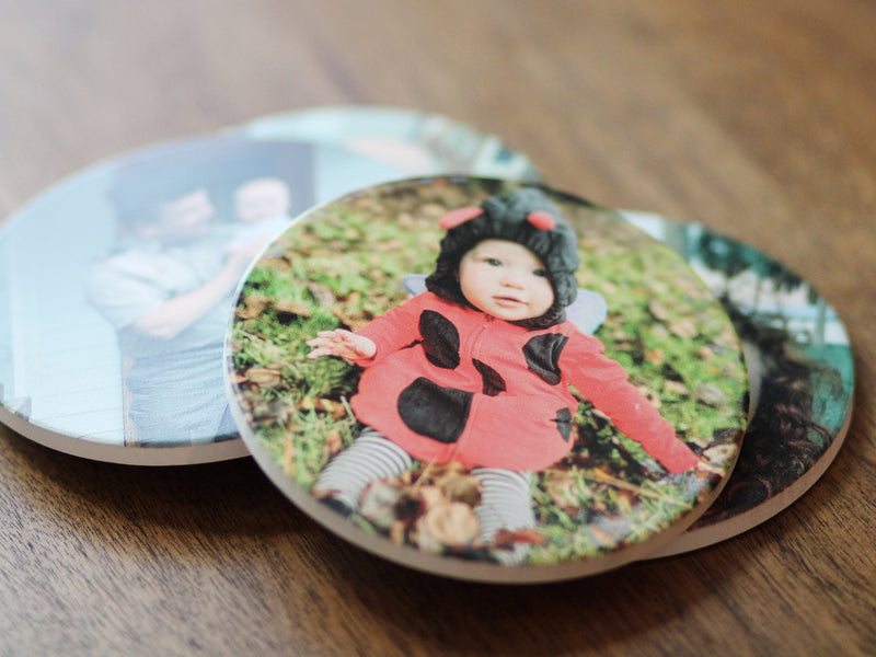 Personalized Photo Coaster Set - Ceramic Coasters Stone Coaster - personalized with photo - Gift for Dad Father&