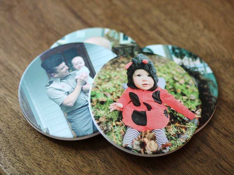 Personalized Photo Coaster Set - Ceramic Coasters Stone Coaster - personalized with photo - Gift for Dad Father&